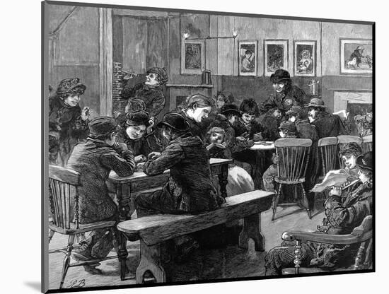 Youth Club in Islington, London, 1887-null-Mounted Art Print