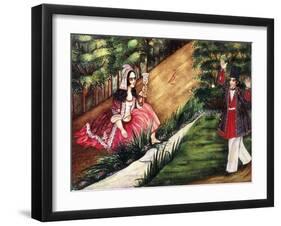 Youth Comes Upon a Girl by a Stream, C.1863-4-null-Framed Giclee Print