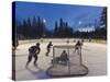 Youth Hockey Action at Woodland Park in Kalispell, Montana, USA-Chuck Haney-Stretched Canvas