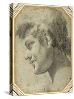 Youth's Head in Profile, Looking Down-Lorenzo Garbieri-Stretched Canvas