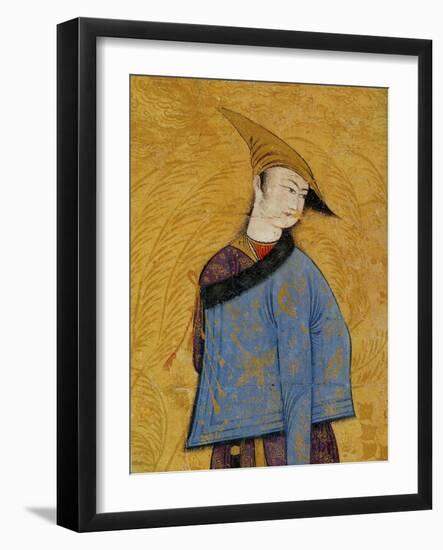 Youth Wearing a Short Fur-Lined Coat over His Shoulder, 1640S-Muhammad Yusuf-Framed Giclee Print