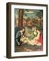 Youth with a Guitar and Two Girls Sitting on a River Bank-Giorgione-Framed Giclee Print