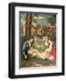 Youth with a Guitar and Two Girls Sitting on a River Bank-Giorgione-Framed Giclee Print