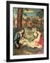 Youth with a Guitar and Two Girls Sitting on a River Bank-Giorgione-Framed Giclee Print