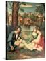 Youth with a Guitar and Two Girls Sitting on a River Bank-Giorgione-Stretched Canvas