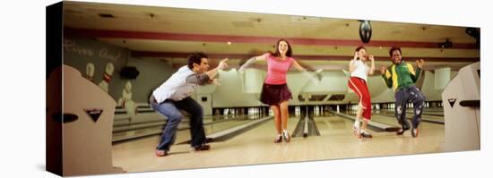 Youths in Bowling Alley, USA-null-Stretched Canvas