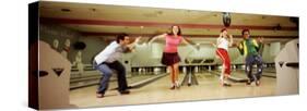 Youths in Bowling Alley, USA-null-Stretched Canvas