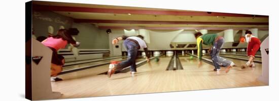 Youths in Bowling Alley, USA-null-Stretched Canvas