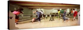 Youths in Bowling Alley, USA-null-Stretched Canvas