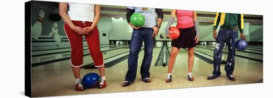 Youths in Bowling Alley, USA-null-Stretched Canvas