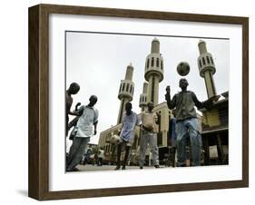 Youths Play Soccer-null-Framed Photographic Print