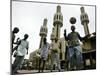 Youths Play Soccer-null-Mounted Photographic Print