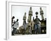 Youths Play Soccer-null-Framed Photographic Print