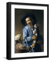 Youths Playing with the Cat, 1620-1625-Abraham Bloemaert-Framed Giclee Print