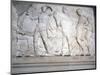 Youths ready to mount (slab XLII), from the north frieze of the Parthenon, Greek, c438-432 BC-Werner Forman-Mounted Photographic Print