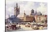 Ypres, Market Place C1914-Douglas Snowdon-Stretched Canvas