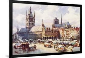 Ypres, Market Place C1914-Douglas Snowdon-Framed Art Print