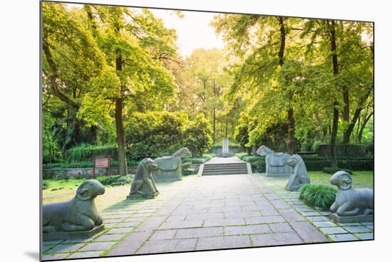 Yu Qian's Tomb with Animal Statues, Hangzhou, Zhejiang, China, Asia-Andreas Brandl-Mounted Photographic Print