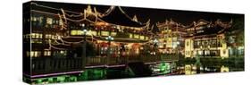 Yu Yuan Tea House and Shops at Night, Yu Yuan Shangcheng, Yu Gardens Bazaar, Shanghai, China, Asia-Gavin Hellier-Stretched Canvas