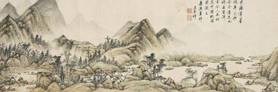 Paysage dans le style de Huang Gongwang-Yuanqi Wang-Stretched Canvas