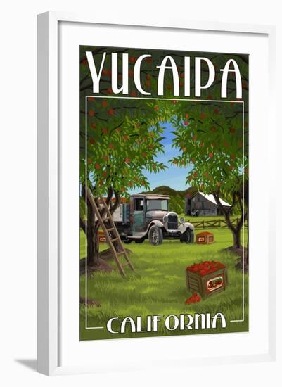 Yucaipa, California - Apple Orchard Harvest-Lantern Press-Framed Art Print