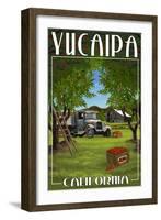Yucaipa, California - Apple Orchard Harvest-Lantern Press-Framed Art Print