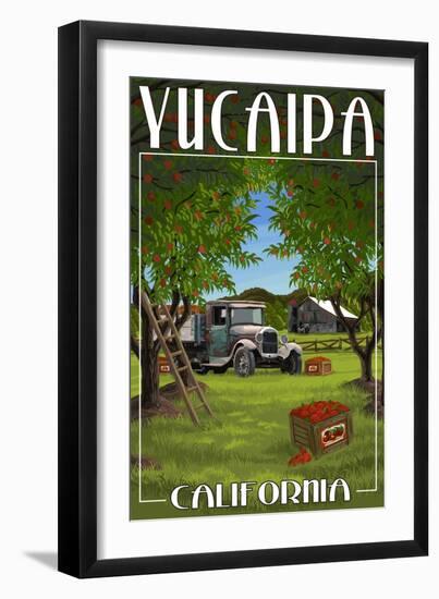 Yucaipa, California - Apple Orchard Harvest-Lantern Press-Framed Art Print