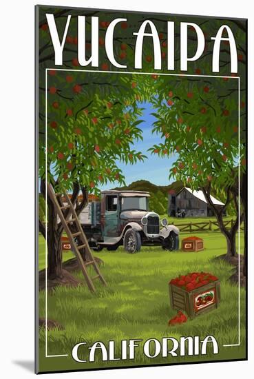 Yucaipa, California - Apple Orchard Harvest-Lantern Press-Mounted Art Print