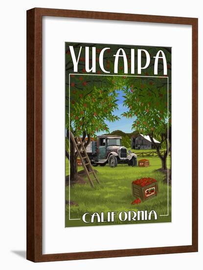 Yucaipa, California - Apple Orchard Harvest-Lantern Press-Framed Art Print