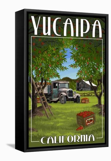 Yucaipa, California - Apple Orchard Harvest-Lantern Press-Framed Stretched Canvas