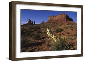 Yucca Plant and Sandstone Monument-Paul Souders-Framed Photographic Print