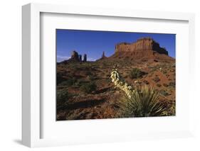 Yucca Plant and Sandstone Monument-Paul Souders-Framed Photographic Print