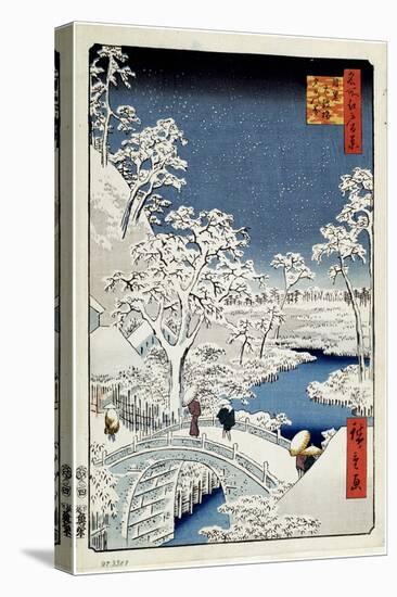 Yuhi Hill and the Drum Bridge at Meguro (One Hundred Famous Views of Ed), 1856-1858-Utagawa Hiroshige-Stretched Canvas