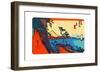 Yui: Path of Setta with Mount Fuji-Ando Hiroshige-Framed Giclee Print