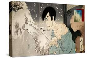 Yuki: Iwakura No Sogen: Onoe Baiko (Snow: Onoe Baiko V as Iwakura Sogen)-Yoshitoshi Tsukioka-Stretched Canvas