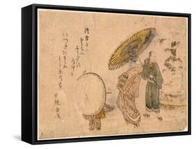 Yuki No Shogatsu Oiran Dochu-Kubo Shunman-Framed Stretched Canvas