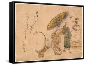 Yuki No Shogatsu Oiran Dochu-Kubo Shunman-Framed Stretched Canvas