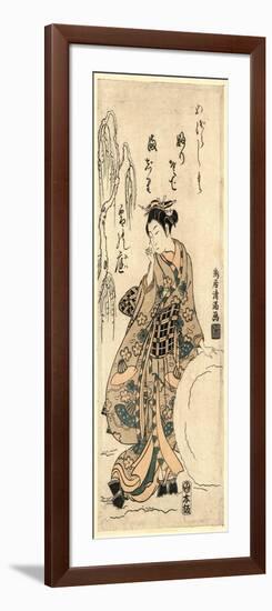 Yukidama O Tsukuru Musume-Torii Kiyomitsu-Framed Giclee Print