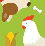 Farm Group: Hen and Dog-Yuko Lau-Art Print
