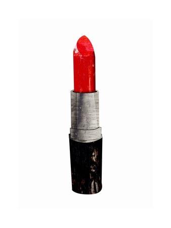 Red Lipstick on White Background
