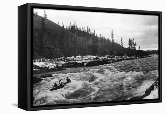 Yukon, Alaska View of Canoeing Whitehorse Rapids Photograph - Yukon, AK-Lantern Press-Framed Stretched Canvas