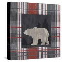 Yule Plaid - Bear-Tania Bello-Stretched Canvas