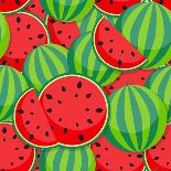 Seamless Pattern from Watermelon. Illustration-Yulia Gapeenko-Art Print