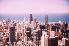 Modern Chicago Skyline Aerial View-Yulia1986-Photographic Print