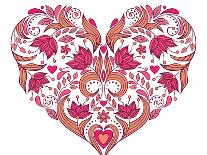 Floral Valentines Heart-yuls2000-Art Print