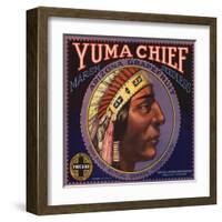 Yuma Chief Brand - Redlands, California - Citrus Crate Label-Lantern Press-Framed Art Print