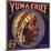 Yuma Chief Brand - Redlands, California - Citrus Crate Label-Lantern Press-Mounted Art Print