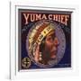 Yuma Chief Brand - Redlands, California - Citrus Crate Label-Lantern Press-Framed Art Print