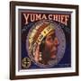 Yuma Chief Brand - Redlands, California - Citrus Crate Label-Lantern Press-Framed Art Print