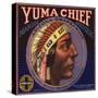 Yuma Chief Brand - Redlands, California - Citrus Crate Label-Lantern Press-Stretched Canvas